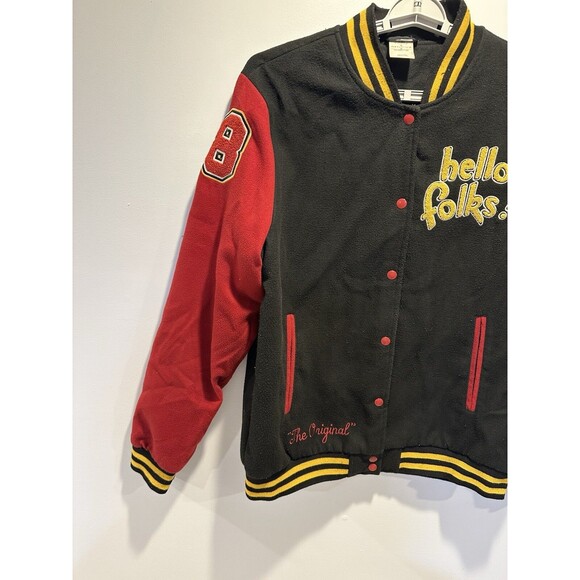 Disney Mickey Mouse & Pluto Hello Folks! Varsity Letterman Red/Black Jacket XL - Picture 3 of 16